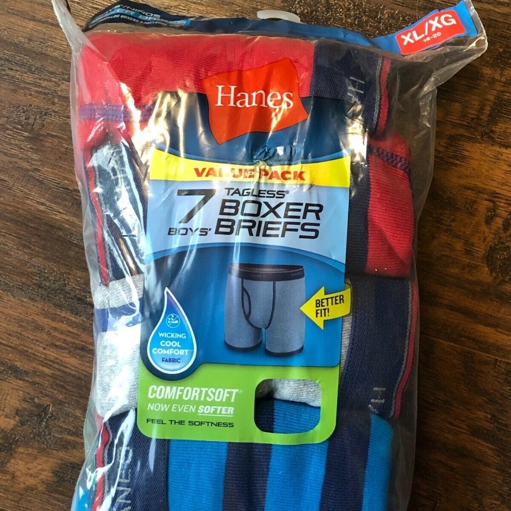 Hanes Boy's Comfort Soft Boxer Briefs. Size: XL